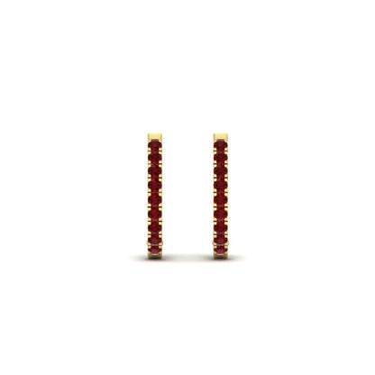Round Cut 0.25 Ct Diamond Hoop Earrings