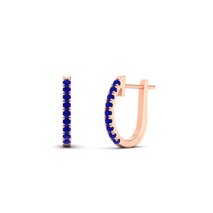 Round Cut 0.25 Ct Diamond Hoop Earrings
