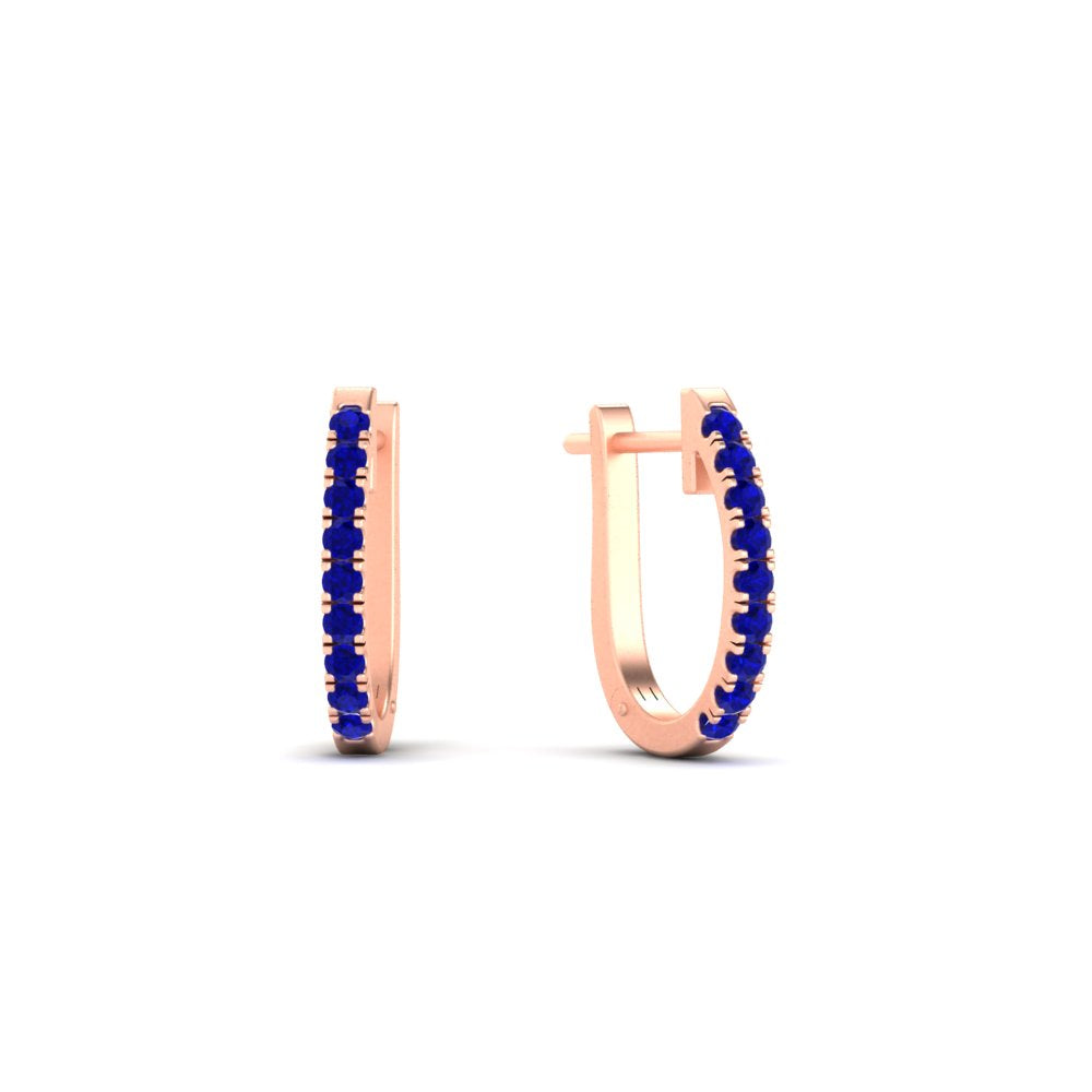 Round Cut 0.25 Ct Diamond Hoop Earrings