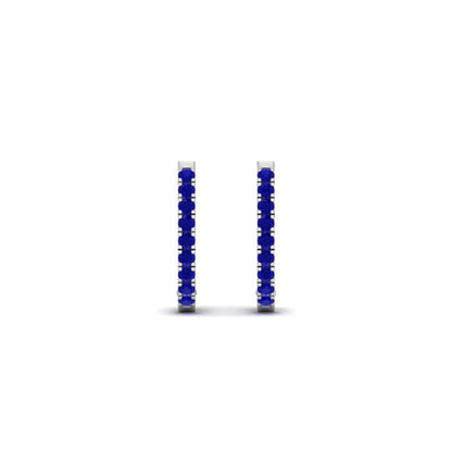 Round Cut 0.25 Ct Diamond Hoop Earrings