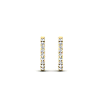 Round Cut 0.25 Ct Diamond Hoop Earrings