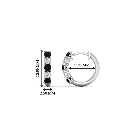 1/2 Carat Stunning Five Stone Huggie Hoops Earrings