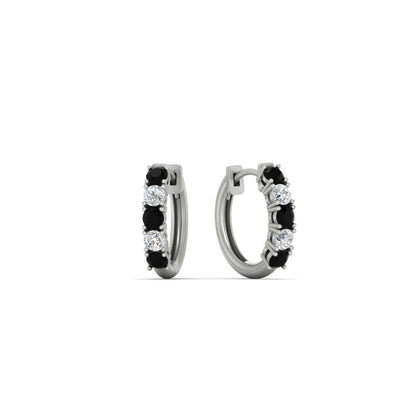 1/2 Carat Stunning Five Stone Huggie Hoops Earrings