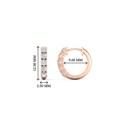 1/2 Carat Stunning Five Stone Huggie Hoops Earrings