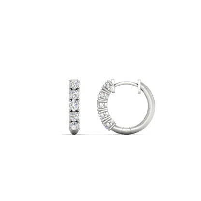 1/2 Carat Stunning Five Stone Huggie Hoops Earrings