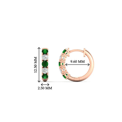 1/2 Carat Stunning Five Stone Huggie Hoops Earrings