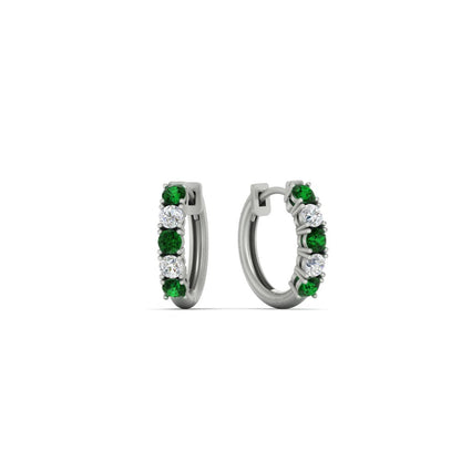1/2 Carat Stunning Five Stone Huggie Hoops Earrings
