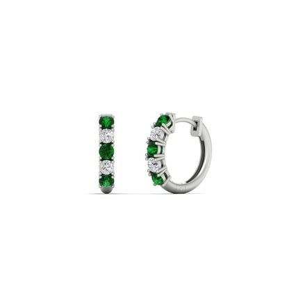 1/2 Carat Stunning Five Stone Huggie Hoops Earrings