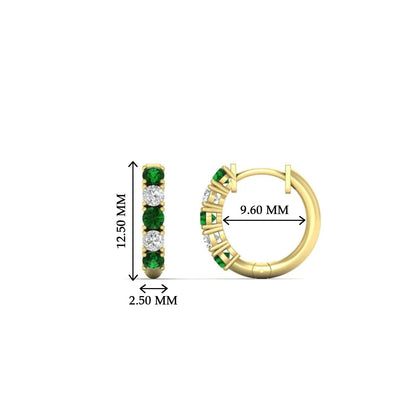1/2 Carat Stunning Five Stone Huggie Hoops Earrings