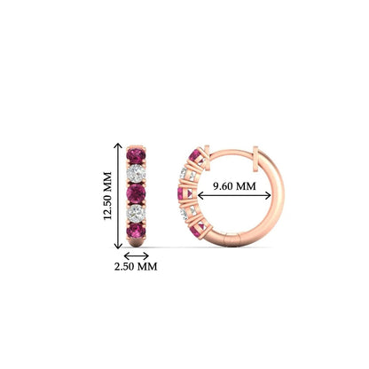 1/2 Carat Stunning Five Stone Huggie Hoops Earrings