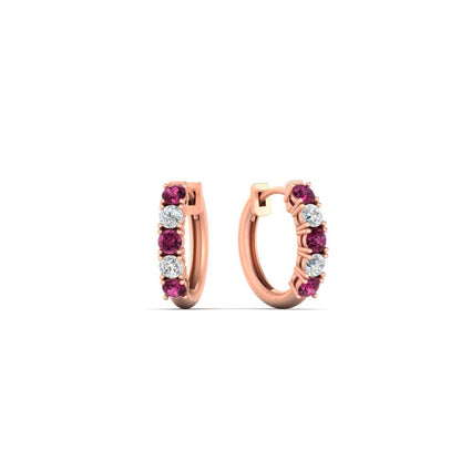 1/2 Carat Stunning Five Stone Huggie Hoops Earrings