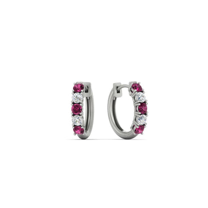 1/2 Carat Stunning Five Stone Huggie Hoops Earrings