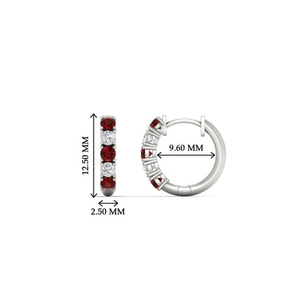 1/2 Carat Stunning Five Stone Huggie Hoops Earrings