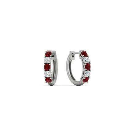 1/2 Carat Stunning Five Stone Huggie Hoops Earrings