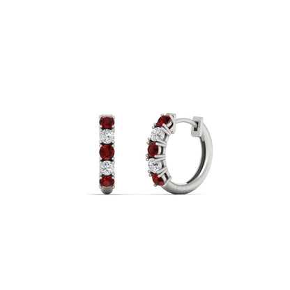 1/2 Carat Stunning Five Stone Huggie Hoops Earrings
