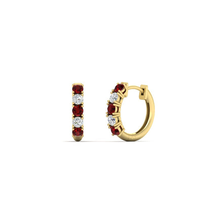 1/2 Carat Stunning Five Stone Huggie Hoops Earrings