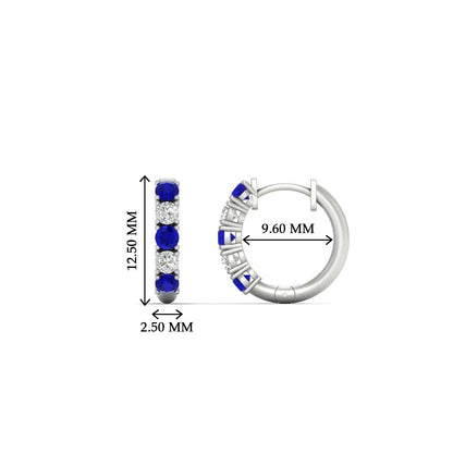 1/2 Carat Stunning Five Stone Huggie Hoops Earrings