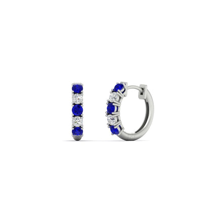 1/2 Carat Stunning Five Stone Huggie Hoops Earrings