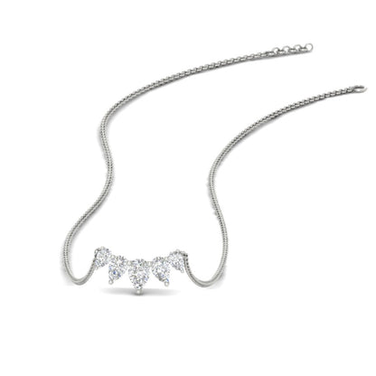 0.75 Carat 5 Stone Pear Shaped Diamond Necklace
