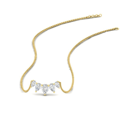 0.75 Carat 5 Stone Pear Shaped Diamond Necklace