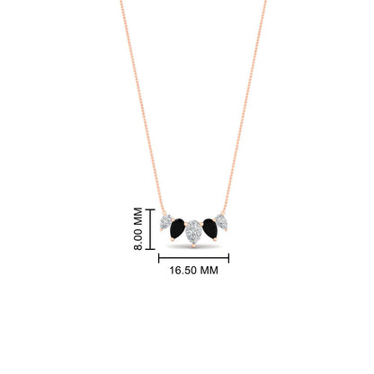 0.75 Carat 5 Stone Pear Shaped Diamond Necklace