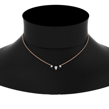0.75 Carat 5 Stone Pear Shaped Diamond Necklace