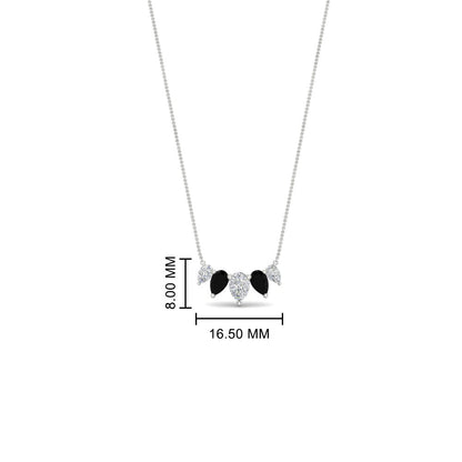 0.75 Carat 5 Stone Pear Shaped Diamond Necklace