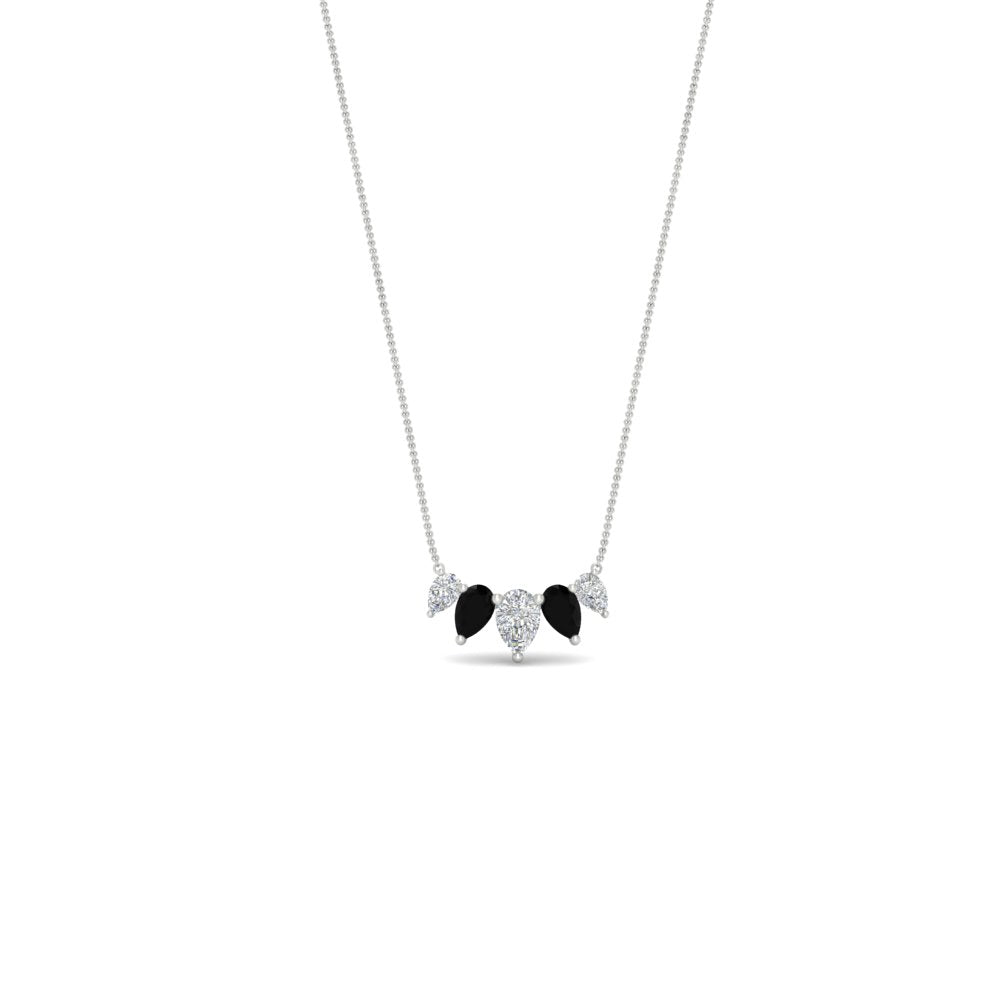 0.75 Carat 5 Stone Pear Shaped Diamond Necklace