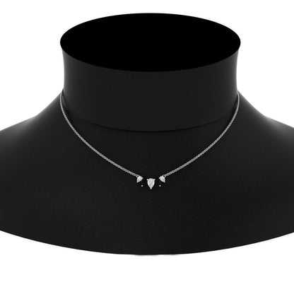 0.75 Carat 5 Stone Pear Shaped Diamond Necklace