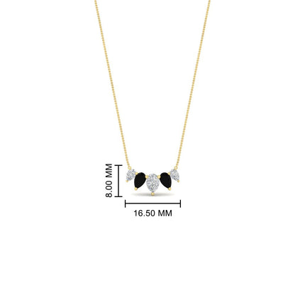 0.75 Carat 5 Stone Pear Shaped Diamond Necklace