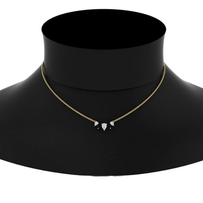 0.75 Carat 5 Stone Pear Shaped Diamond Necklace