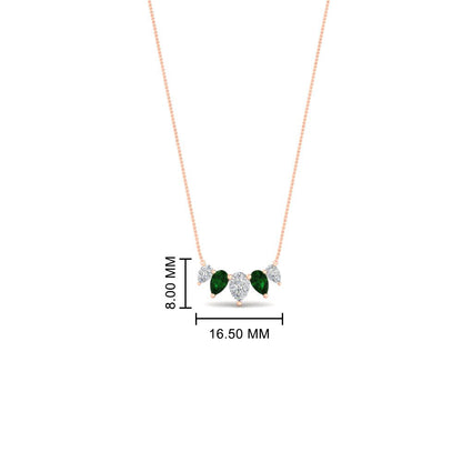 0.75 Carat 5 Stone Pear Shaped Diamond Necklace