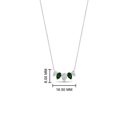 0.75 Carat 5 Stone Pear Shaped Diamond Necklace