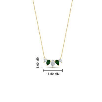 0.75 Carat 5 Stone Pear Shaped Diamond Necklace
