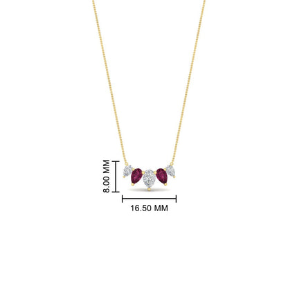0.75 Carat 5 Stone Pear Shaped Diamond Necklace