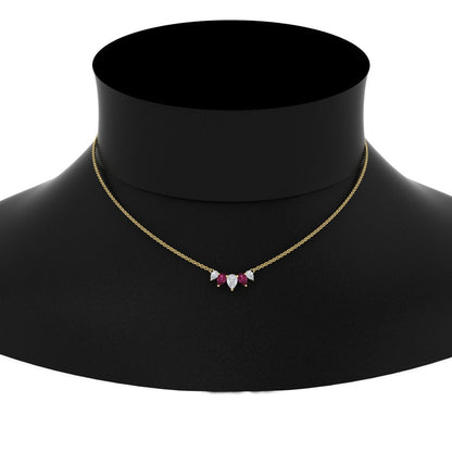 0.75 Carat 5 Stone Pear Shaped Diamond Necklace