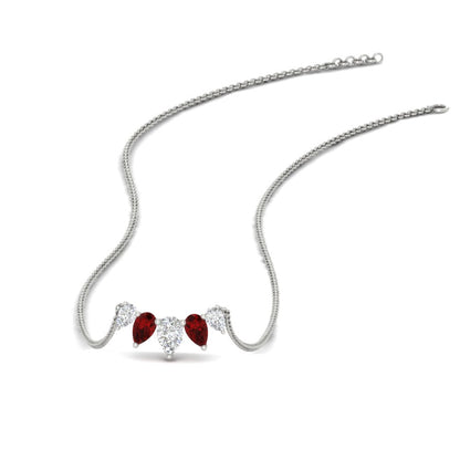 0.75 Carat 5 Stone Pear Shaped Diamond Necklace