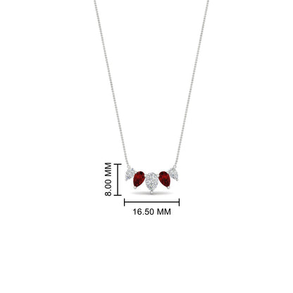 0.75 Carat 5 Stone Pear Shaped Diamond Necklace