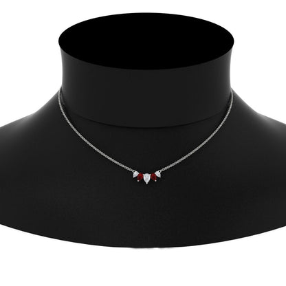 0.75 Carat 5 Stone Pear Shaped Diamond Necklace