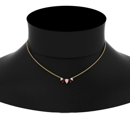 0.75 Carat 5 Stone Pear Shaped Diamond Necklace