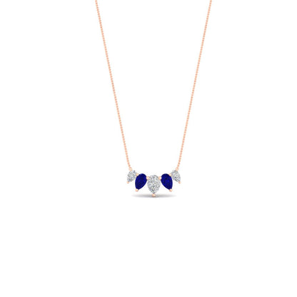 0.75 Carat 5 Stone Pear Shaped Diamond Necklace