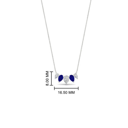 0.75 Carat 5 Stone Pear Shaped Diamond Necklace