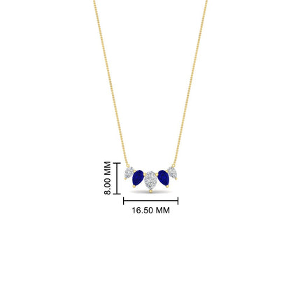 0.75 Carat 5 Stone Pear Shaped Diamond Necklace