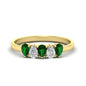 0.75 Carat 5 Stone Wedding Band Diamond Teardrop