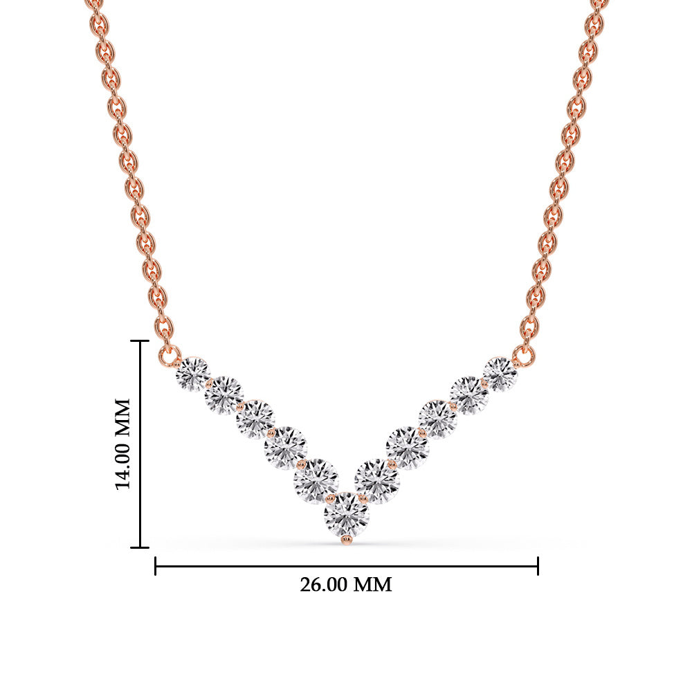 Round Graduated V-Necklace