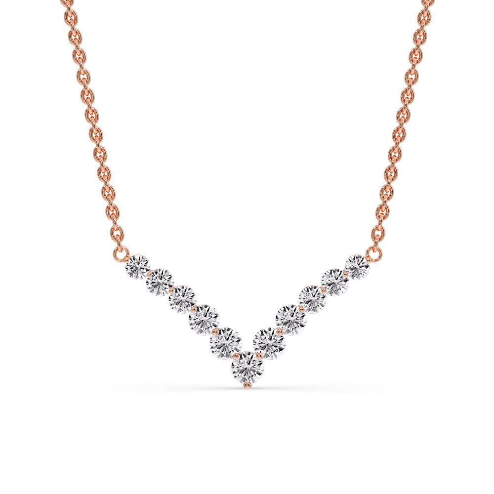 Round Graduated V-Necklace