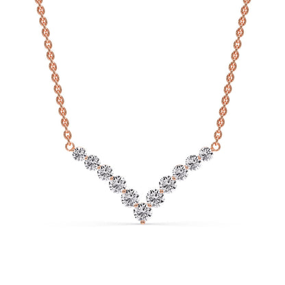 Round Graduated V-Necklace