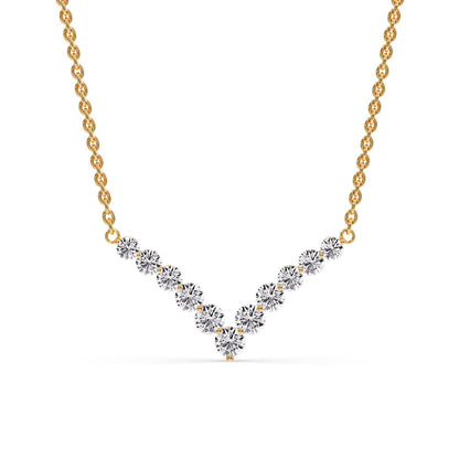 Round Graduated V-Necklace