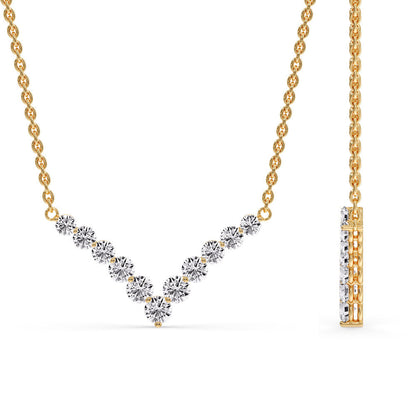 Round Graduated V-Necklace