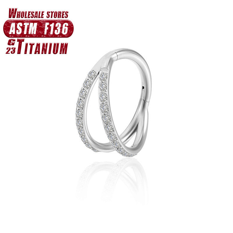 F136 Titanium Alloy Fork Nose Ring Human Body Puncture Ornament